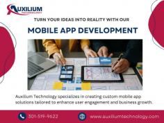 Auxilium Technology specializes in creating innovative mobile apps tailored to your business needs. Our development process ensures exceptional user experiences from sleek designs to seamless functionality. Whether for iOS or Android, our expert team delivers solutions that enhance engagement and efficiency. Elevate your business with cutting-edge mobile app development services today!   