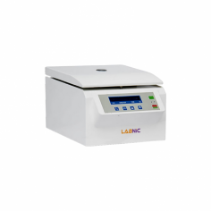 Labnic high-speed centrifuge reaches twelve thousand RPM and a relative centrifugal force of fifteen thousand eight hundred times gravity. It features a digital display, a DC brushless motor, a safety interlock, and holds twenty-four capillary tubes, ideal for precise and quiet lab use.