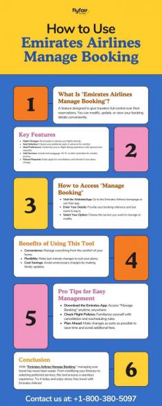 Learn how to use "Emirates Airlines Manage Booking" to make changes to your flights, choose seats, add extra services, and customize your meals. This easy tool helps you manage your booking from anywhere, making your travel experience smoother. Find out how to use it and enjoy a hassle-free trip with Emirates Airlines!