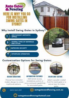 AG Fencing offer a wide variety of high quality gates, fencing, Balustrade, swinging gates, sliding gates, automatic barriers (boom gates) and the best quality Pure Australian made gate operators for sliding and swinging gates suited to any environment, creating solutions and accommodating the individual needs of our customers. We specialize in Solar system. You name it we can do anything in gates and security. See more https://www.autogatesandfencing.com.au/