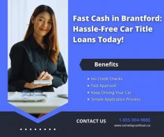 Unlock the value of your car with Car Title Loans in Brantford from Same Day Cash Loan! Our process is fast, simple, and designed to get you cash when you need it most. No credit checks are required, and you keep your car while repaying the loan. Contact us today and experience the fastest way to financial relief in Brantford! Call 1-855-904-9880 for more information.

