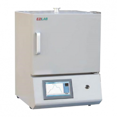 Ezilab muffle furnace upholds a 4.5L capacity and reaches a maximum temperature of 1200°C. It operates continuously from RT to 1150°C with a heating rate of 20°C/min, featuring PID automatic control, a K-type thermocouple, and a durable double-layer steel casing for safety.