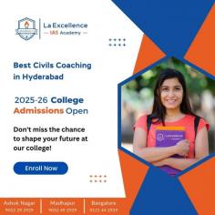 https://laex.in/instructors-all/    Looking for the best coaching for IAS in Hyderabad? La Excellence IAS Academy offers top-tier Civils coaching designed to help you succeed in the UPSC Civil Services Examination. Our expert faculty, comprehensive study materials, and personalized mentorship provide a strong foundation for your IAS preparation. With a focus on both Prelims and Mains, we offer a well-structured approach that covers all aspects of the syllabus, including General Studies, Current Affairs, and Answer Writing. Join La Excellence IAS Academy today and start your journey toward becoming an IAS officer with the best coaching in Hyderabad. Let us guide you to success with proven strategies and expert guidance!