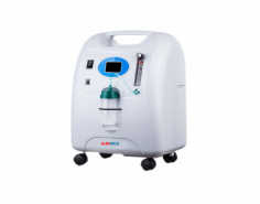 Abimed Medical Oxygen Concentrator delivers up to five liters per minute with over ninety percent purity. It features a three-hundred-watt power-efficient design, a pure copper oil-free compressor, a high-efficiency filter, and alarms for power failure and low oxygen purity, ensuring dependable performance.
