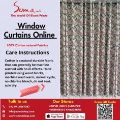 Upgrade your home décor with elegant hand block print curtains, available in a variety of designs and colors. Discover a stunning collection of window and door curtains online at affordable prices. Perfect for adding a touch of charm and sophistication to any space, these curtains are both stylish and functional. Shop now for the perfect blend of tradition and modernity.