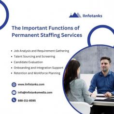 At IInfotanks, we specialize in delivering comprehensive permanent staffing services to help businesses build strong, long-term teams. Permanent staffing focuses on identifying and placing the right candidates in positions that align with an organization’s long-term goals, ensuring workforce stability and success.
Our approach begins with understanding the unique requirements of each role, from technical skills to cultural fit. We source top talent from diverse channels and conduct thorough screening processes, including interviews and skill assessments, to ensure candidates meet the highest standards.
Beyond placement, IInfotanks emphasizes effective onboarding to integrate new hires seamlessly into the organization. This ensures long-term retention, reducing turnover and enhancing team cohesion.
With our expertise in permanent staffing services, IInfotanks provides organizations with dependable, skilled professionals who contribute to business growth. We are committed to building partnerships that drive success by matching the right talent to the right roles.
For more info: https://www.iinfotanks.com/permanent-hiring/
Email :  info@infotanksmedia.com
Contact us : 888-211-8595