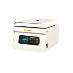 Labnic High-Speed Centrifuge features microprocessor control, offering speeds from zero to six thousand RPM with an accuracy of plus or minus ten RPM and a max RCF of five thousand forty times gravity. It includes an adjustable brushless DC motor, LCD display,50 dB noise, and a 0-99 min timer.