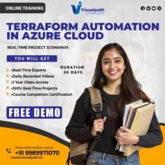 Visualpath is the Leading and Best Terraform Automation in Azure Online Training in Hyderabad. Call +91-9989971070. Visit: https://www.visualpath.in/terraform-online-training.html 