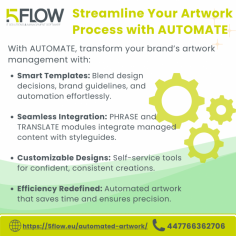 Discover how WAVE's AUTOMATE transforms artwork creation with smart templates and automated design tools. Simplify workflows, ensure brand consistency, and integrate style guides with managed content for seamless artwork automation. Want to learn more? https://5flow.eu/automated-artwork/