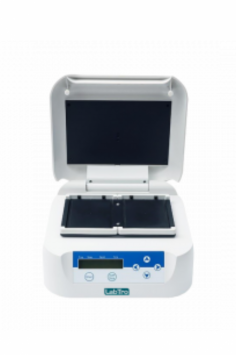  Labtro  Micro-plate Incubator uses microprocessing and PID technology for precise control. It offers oscillation, an LCD for speed, time, and temperature, and a heated lid for uniformity. Features include a buzzer alarm, unique heating platform with a holding mechanism, and thermo lid for accurate well temperature.