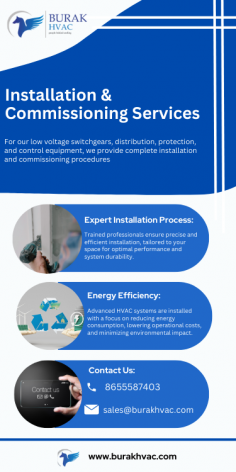 Choose Burakhvac’s expert HVAC installation services for dependable climate control. We provide energy-efficient solutions for homes, businesses, and industries, ensuring optimal performance and lasting comfort. Trust Burakhvac for quality and precision.
