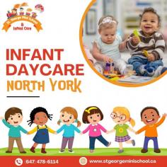 Infant Daycare North York | St. George Mini School   

St. George Mini School provides a highly-rated preschool program in North York, dedicated to nurturing young minds and preparing children for future success. Our experienced teachers create a caring environment filled with engaging activities that promote learning, creativity, and social skills. With a strong emphasis on early childhood education, we help your child establish a solid foundation for school and beyond. For more information on Infant Daycare North York, please contact us at (647) 478-6114 today!