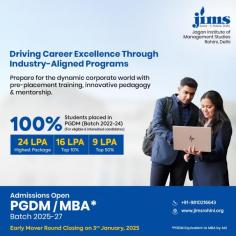 Shape Your Future with JIMS Rohini

Prepare for the dynamic corporate world with industry-aligned programs that ensure your success. Our PGDM Batch 2022-24 achieved a 100% placement record (for eligible and interested candidates), with students securing top-notch offers and thriving in their careers.

