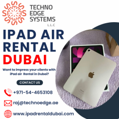 Need a iPad air rental on a monthly basis in Dubai, Find the most affordable iPad air rental in Dubai options available at Techno Edge System LLC. explore the best services that offer flexibility, fast delivery, and unbeatable pricing. Rent the latest models and enjoy premium performance. For more info call at +971-54-4653108.
Visit site: https://www.ipadrentaldubai.com/
