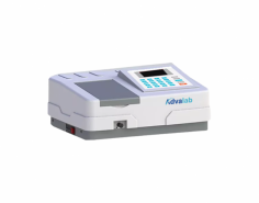 Advalab Double Beam Spectrophotometer is a durable stainless steel instrument with a graphical display and color-coded key for easy use. It features stable optics, a 190 to 1100 nanometer range, 0.3 nanometer accuracy, and a silicon photodiode detector for reliable performance.