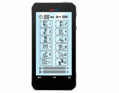 Abimed Nerve Stimulator features a four-inch LCD touch screen, twelve massage modes, and twenty adjustable intensity levels. With dual channels, a ninety-microsecond pulse width, and less than twenty seconds of pulse duration, it is versatile and includes one massager and four pads for effective use.