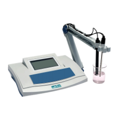 Labtro Bench-Top Ion Meter features an intelligent operation system with step-by-step calibration guidance, a digital display, and press buttons for parameter settings. It measures pH, ion, mV, and temperature with precision, using automatic/manual temperature compensation for accurate results.