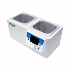 Labtro Thermostatic Water Bath: Multi-function PID-controlled tank with a wearproof, corrosion-resistant Teflon-coated stainless steel body. Features a large drain valve, uniform heating with a bottom plate, and 10 pre-stored programs for quick operation.
