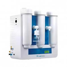 Labtron Water Purifier delivers 15 L/hr of RO and ultrapure water for laboratory needs. It features advanced technology, easy installation, tank storage, auto power on/off based on water flow, and a compact design.