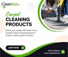 Explore carpet cleaning products that guarantee spotless results every time! Clean Fast provides powerful, eco-friendly solutions to effectively remove stains, odors, and dirt from your carpets, leaving them fresh and clean. Ideal for both homes and businesses, try our products today and see the difference for yourself. Order now for a cleaner, healthier space! https://cleanfast.ie/products/carpet-cleaning-products/