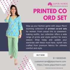 Step up your fashion game with Jaipur Morni stunning collection of printed co-ord sets for women. From casual chic to statement-making outfits, our collection offers a wide range of prints and styles perfect for every season. Shop today and update your wardrobe with these must-have, stylish sets crafted from premium fabrics for ultimate comfort and style.

More info
Email Id-	customercare@jaipurmorni.com
Phone No-	91-9116930540
Website-	https://www.jaipurmorni.com/collections/co-ord-set
