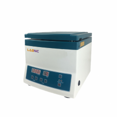 Labnic high-speed centrifuge features a durable plastic case with a metal lid and a microprocessor controller. It has a brushless motor, an LCD display, and a max speed of 16,000 rpm (RCF 17,000 × g). Includes a timer (0-99 min), 12-slot rotor (1.5/2 ml), mechanical door lock, and safety switch for reliability and ease of use.