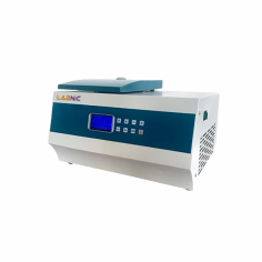 Labnic High-Speed Refrigerated Centrifuge features a horizontal design with a brushless DC motor and LCD display. It reaches 20,000 rpm and 26,500 xg, with a temperature range of -10°C to +40°C. Includes 1.5/2 ml x 12 rotor, 0-99 min timer, alarm, and smooth motor operation.