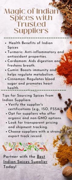 Magic of Indian Spices with Trusted Suppliers