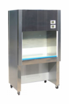 LabExpo Vertical Laminar Air Flow workstation offers a sterile, particle-free environment with a 0.5/0.3 micron HEPA filter, UV sterilization, and a corrosion-proof stainless steel work surface. Features include adjustable airflow, a digital display, an alarm for filter replacement, and quiet operation.