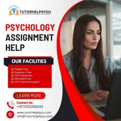 At TutorHelp4you, we offer unmatched Psychology assignment help to students worldwide. With a team of qualified and experienced professionals, we guarantee well-researched and structured content that aligns with your academic goals. Our experts cover diverse Psychology topics such as social psychology, clinical psychology, neuropsychology, and more. Whatever the challenge, our support ensures you get assignments that meet university standards. Trust us to deliver original, high-quality work that helps you shine in your studies.

Visit Our Site:- https://tutorhelp4you.com/psychology-assignment-help.php