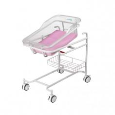 Medical Deals Infant Care Bed boasts a compact, ergonomic design with a durable stainless steel frame and a sleek ABS bed surface. It features adjustable guardrails for safety, a hypoallergenic mattress base for comfort, easy maintenance, and a convenient storage basket for added practicality.