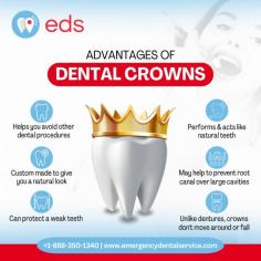 Dental Crowns | Emergency Dental Service

Dental crowns have various advantages: they assist you avoid additional dental procedures and are custom-made to give a natural appearance. Schedule an appointment at 1-888-350-1340. 