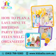 How to Plan a Last-Minute Birthday Party That Feels Well-Organized?
If you're searching for a last-minute birthday party venue in Caroline Springs, look no further than Kidzalia! We offer a vibrant and safe play space, along with all-in-one packages that simplify party planning. With our friendly staff, exciting activities, and no cleanup for you to worry about, your child’s special day will be unforgettable and hassle-free. Book today and create some birthday magic in no time!