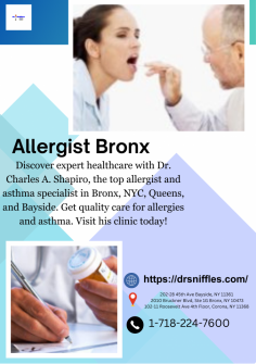 Allergist Bronx
Find the best allergists and ENT specialists in Bronx, Queens, and Bayside. Our expert team specializes in diagnosing and treating asthma, allergies, and ENT conditions. Whether you’re searching for an asthma specialist in NYC, an ENT and allergy professional in Bayside, or an ear, nose, and throat doctor in Queens, we provide comprehensive care tailored to your needs. Visit us for asthma treatment, allergy management, and ENT services. From respiratory issues to ear, nose, and throat conditions, our dedicated professionals are here to help you breathe more easily and improve your quality of life.
