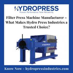 When it comes to precision engineering, robust performance, and unparalleled reliability, Hydro Press Industries stands tall as the leading Filter Press Machine manufacturer in India. With a legacy built on innovation and decades of hands-on industry experience, we manufacture world-class filter press systems that are meticulously designed to meet the dynamic demands of industries across pharmaceuticals, chemicals, food and beverages, textiles, mining, metallurgy, and wastewater treatment.
For more info visit - https://hydropressindustries.com/
Hydro Press Industries
SF no: 378/3, 279/1, PO, Ganesh Nagar, Malumichampatti, Tamil Nadu 641050
093448 35880
nisha@hydropressindustries.com
https://maps.app.goo.gl/BAtgssjq8BZrJ4ht8