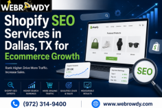 WebRowdy provides Shopify SEO services in Dallas, TX to help online stores improve search visibility, attract qualified shoppers, and increase sales. Their strategies focus on optimizing Shopify product pages, improving site performance, targeting the right keywords, and building stronger organic growth for ecommerce businesses. Call (972) 314-9400 today to schedule a consultation.