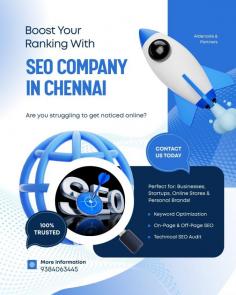 An SEO company in Chennai helps businesses improve their search engine rankings through strategic optimization techniques and data-driven SEO solutions. From keyword research and technical SEO to content optimization, local SEO, and link building, these services are designed to increase organic traffic, enhance online visibility, and drive long-term business growth.