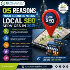1. Reach More Local Customers
People often search online before visiting a store or hiring a service. Local SEO Services help your business appear in front of nearby customers who are actively looking for what you offer.
2. Improve Google Maps Visibility
A strong local presence increases your chances of appearing in Google Maps and local search results. This makes it easier for potential customers to find your business location, contact details, and reviews.
3. Generate More Quality Leads
Unlike general marketing, Local SEO Services focus on attracting customers from your target area. This means more relevant traffic, better inquiries, and higher chances of converting visitors into paying customers.
4. Build Trust and Credibility
Businesses that appear at the top of local search results often gain more trust from customers. Positive reviews, accurate business information, and a strong online presence help establish credibility in your market.
5. Stay Ahead of Local Competitors
As competition continues to grow in 2026, businesses that invest in Local SEO Services have a better chance of standing out. Higher visibility means more opportunities to attract customers before they choose a competitor.
In 2026, having a strong local online presence is more important than ever. Local SEO Services help businesses connect with nearby customers, improve search rankings, increase website traffic, and generate valuable leads. Whether you run a small business or a growing company, investing in local SEO can help build trust, boost visibility, and create long-term growth in an increasingly competitive market.
Visit us: https://www.semreseller.com/local-seo-services