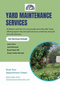 Benson and Son LLC provides reliable, professional lawn cleaning services designed to keep your yard healthy, tidy, and looking its best year-round. From routine mowing and edging to leaf and debris removal, our experienced team handles every detail with care and precision. We use quality equipment and proven techniques to deliver consistent, dependable results for both residential and commercial properties. Whether you need a one-time cleanup or regular lawn maintenance, Benson and Son LLC is committed to exceeding your expectations. Contact us today to schedule your lawn cleaning service and experience the difference professional care makes.