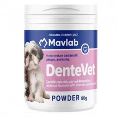 Mavlab DenteVet Anti-Plaque Powder for Dogs and Cats is a natural and easy-to-use dental supplement designed to support your pet’s oral health. It contains naturally sourced Ascophyllum nodosum and is flavoured with a palatable yeast that helps reduce bad breath, plaque, and tartar in dogs and cats. It works internally through digestion, making it ideal for pets that gulp their food or resist traditional brushing.